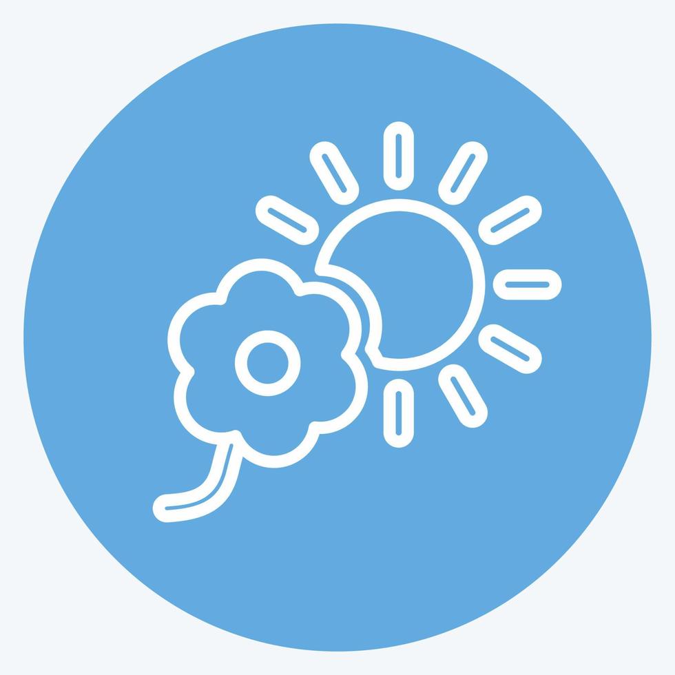 Icon Flower in sunlight. suitable for garden symbol. blue eyes style. simple design editable. design template vector. simple symbol illustration vector