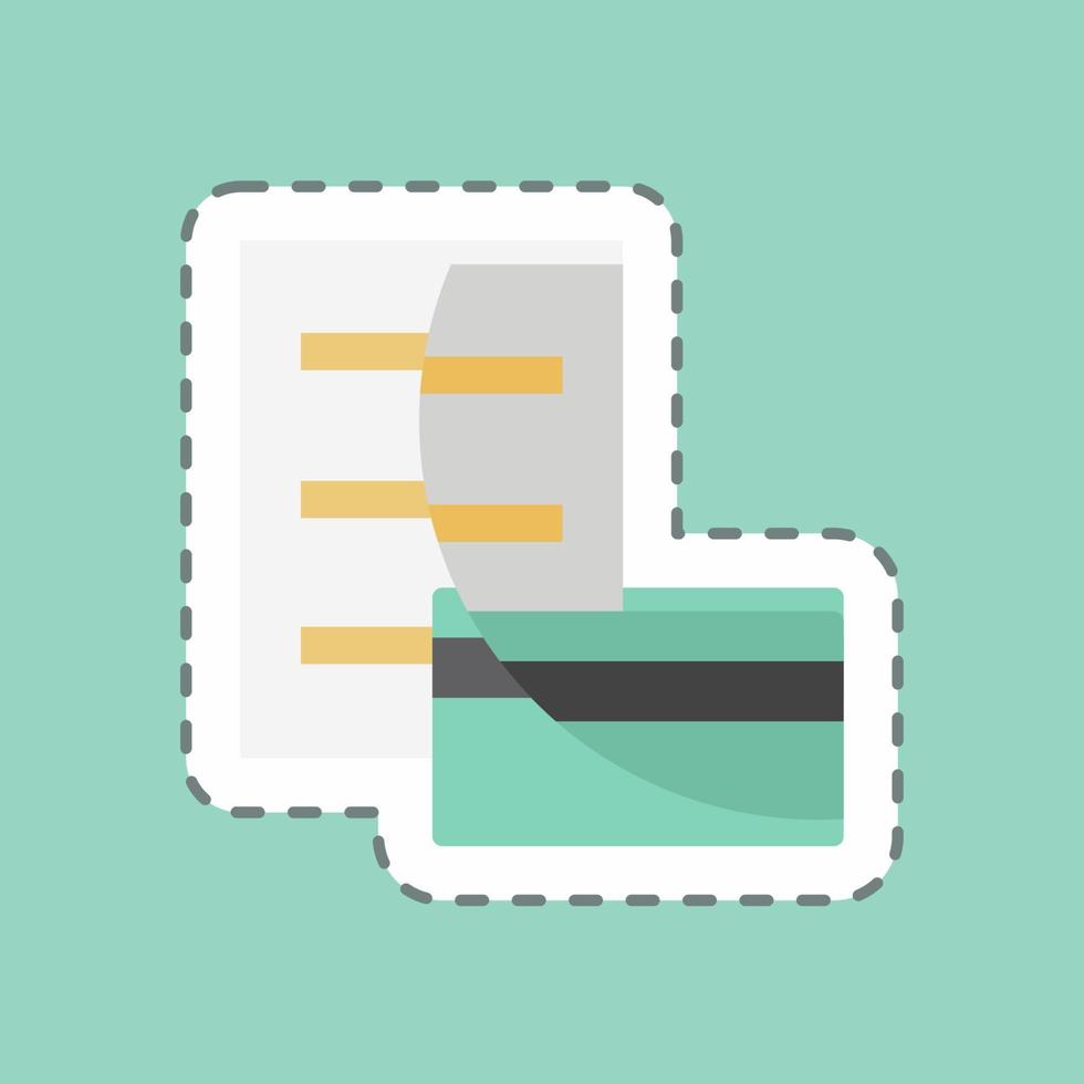 Sticker line cut Pay via Card. suitable for digital web symbol. simple design editable. design template vector. simple symbol illustration vector