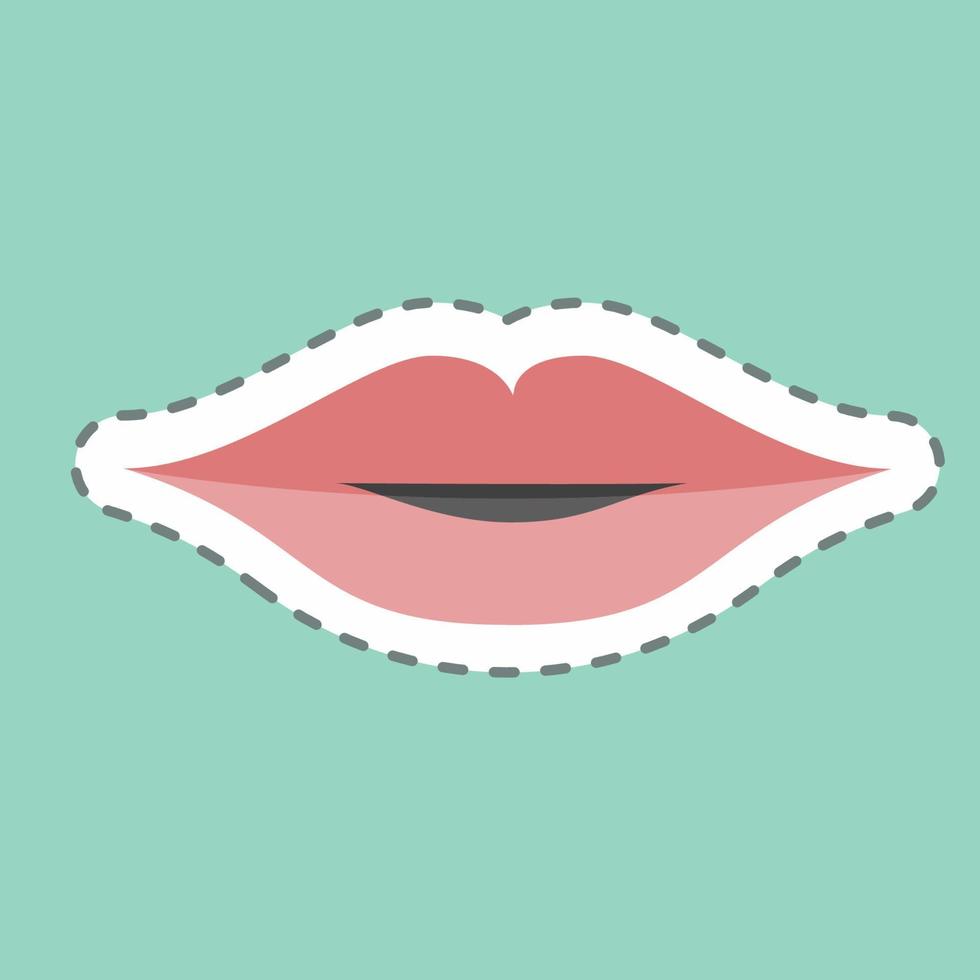 Sticker line cut Lips. suitable for beauty care symbol. simple design editable. design template vector. simple symbol illustration vector