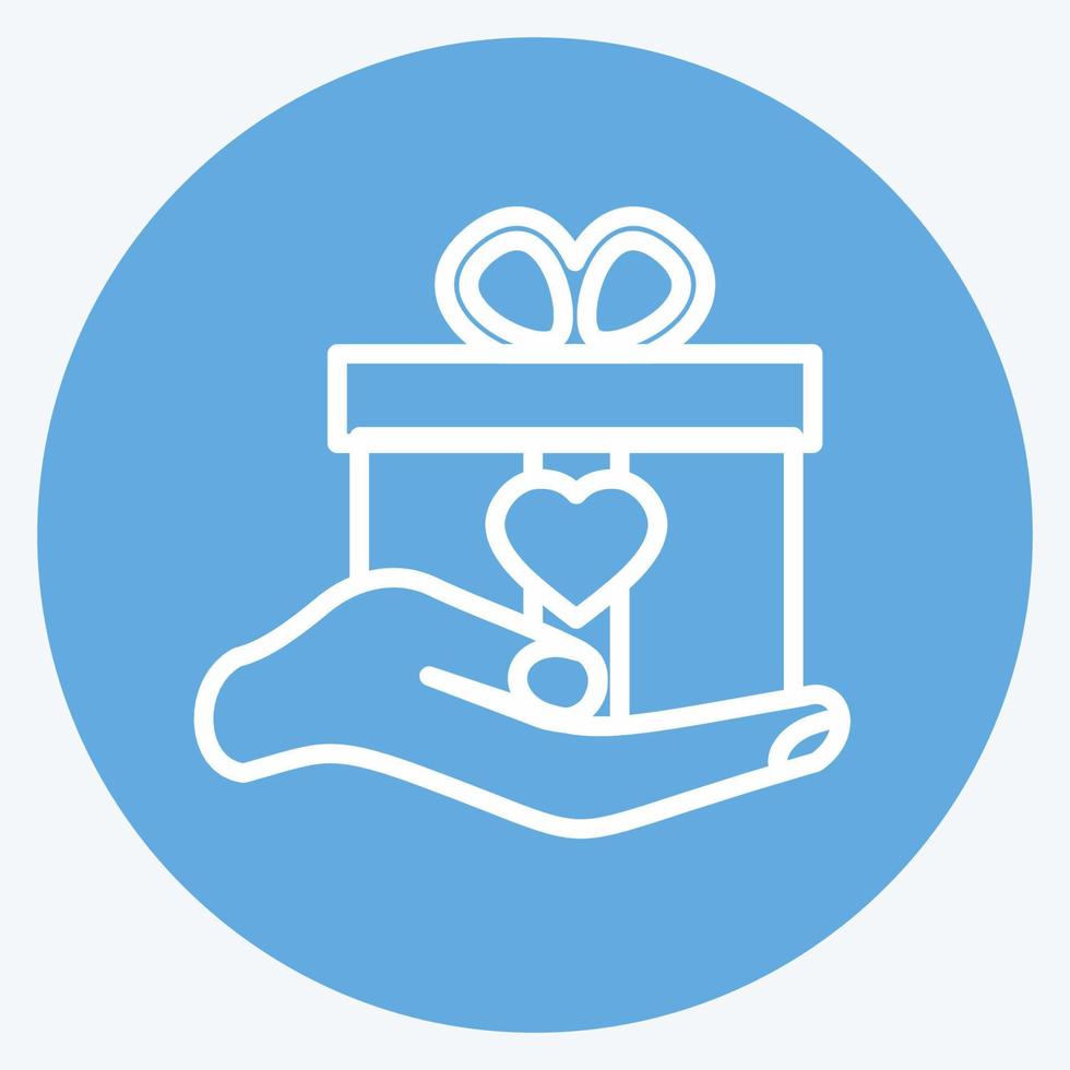 Icon Holding Gift. suitable for Hand Actions symbol. blue eyes style. simple design editable. design template vector. simple symbol illustration vector
