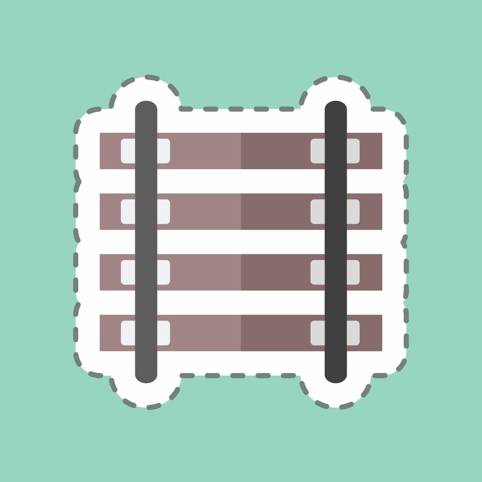 Sticker line cut Rails. suitable for Wild West symbol. simple design editable. design template vector. simple symbol illustration vector