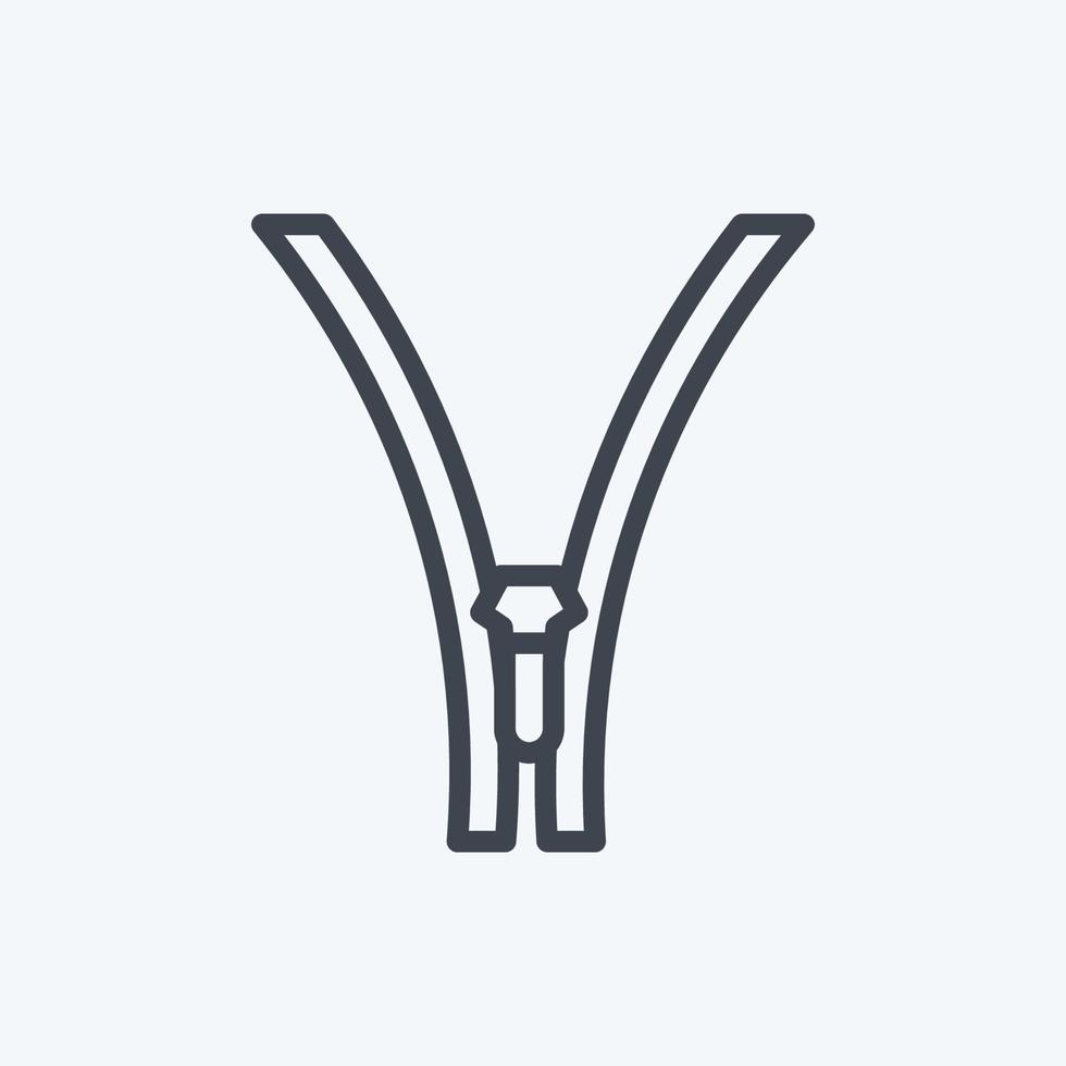 Icon Zipper. suitable for Tailor symbol. line style. simple design editable. design template vector. simple symbol illustration vector