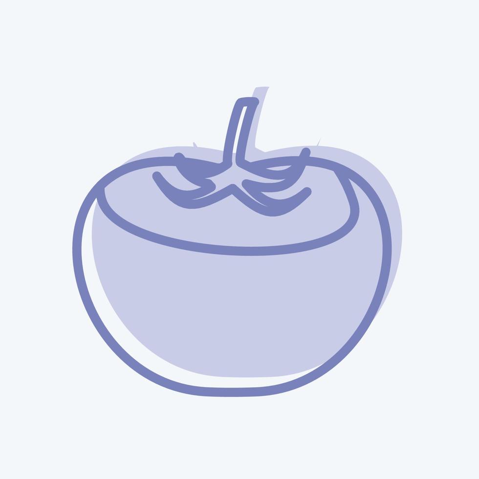 icono de tomate. adecuado para el símbolo de frutas y verduras. estilo de dos tonos. diseño simple editable. vector de plantilla de diseño
