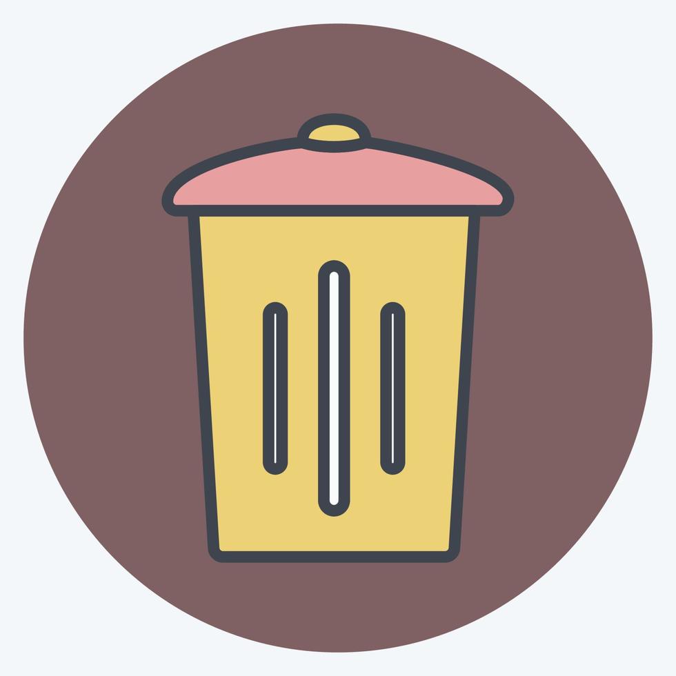 Icon Garbage Bin. suitable for Home symbol. color mate style. simple design editable. design template vector. simple symbol illustration vector