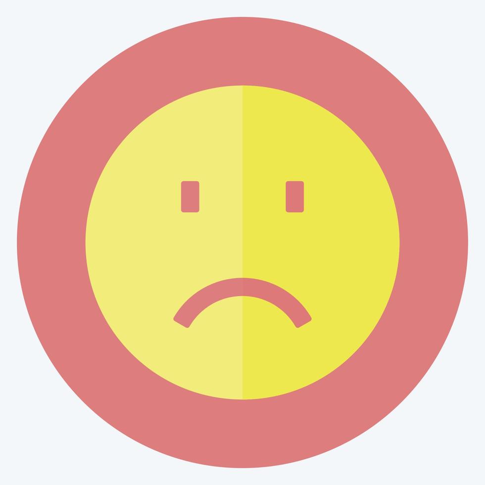 Icon Emoticon Sadness. suitable for Emoticon symbol. flat style. simple design editable. design template vector. simple symbol illustration vector