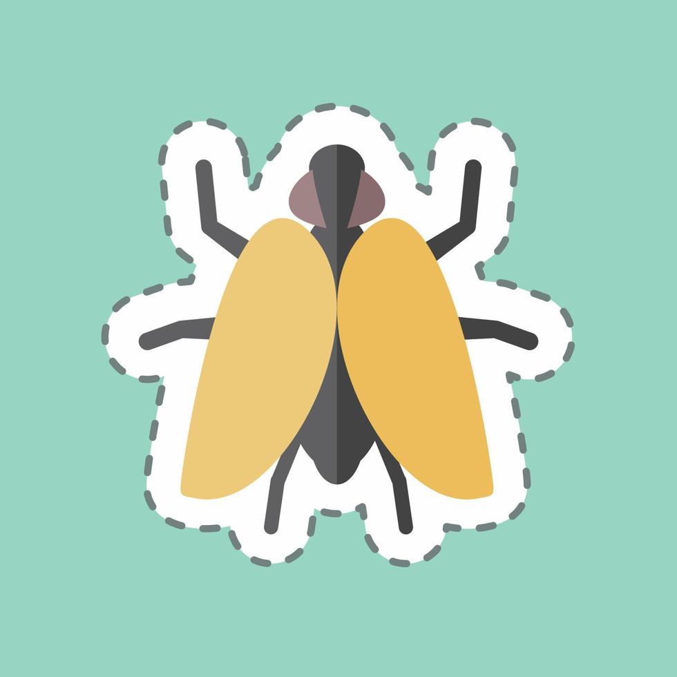 pegatina línea cortada mosca ii. adecuado para el símbolo animal. diseño simple editable. vector de plantilla de diseño. ilustración de símbolo simple
