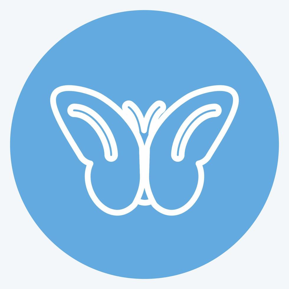 icono mariposa volando. adecuado para el símbolo de primavera. estilo de ojos azules. diseño simple editable. vector de plantilla de diseño. ilustración de símbolo simple