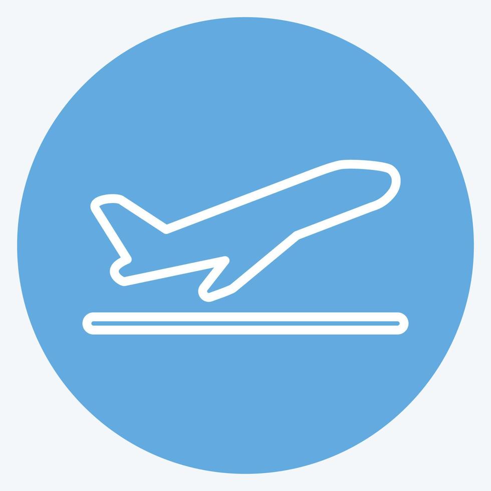 Icon Flight Takeoff. suitable for Infographics symbol. blue eyes style. simple design editable. design template vector. simple symbol illustration vector