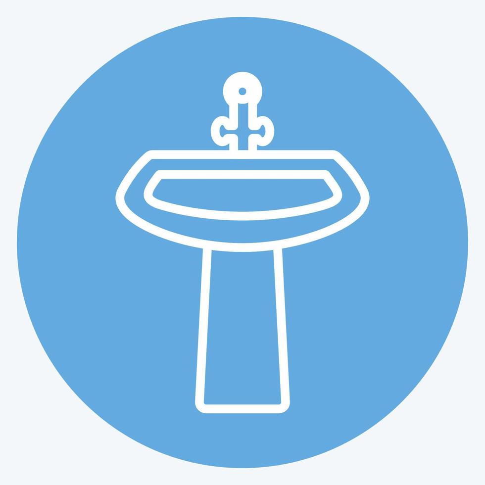 Icon Sink. suitable for Home symbol. blue eyes style. simple design editable. design template vector. simple symbol illustration vector