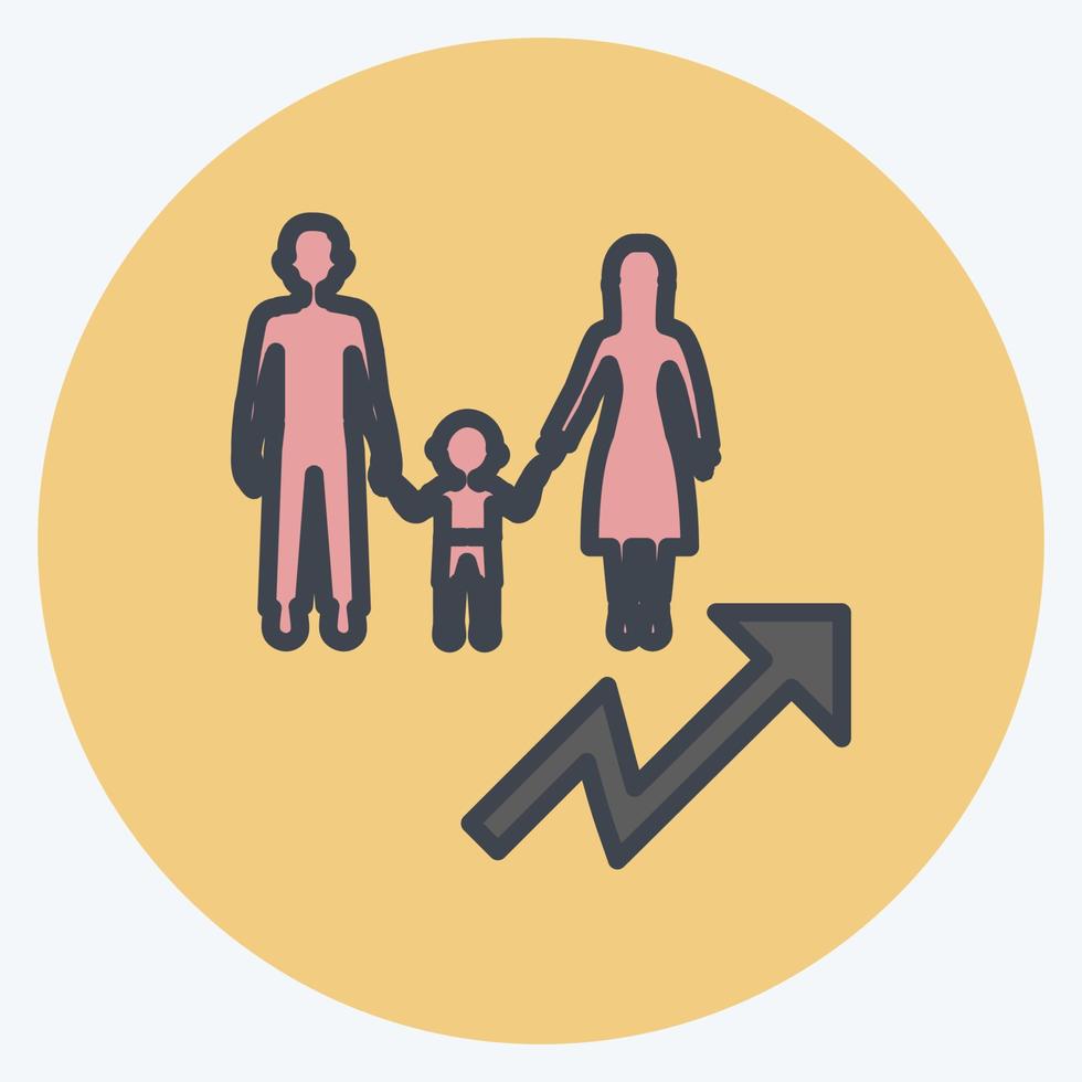 Icon Population Growth. suitable for Community symbol. color mate style. simple design editable. design template vector. simple symbol illustration vector