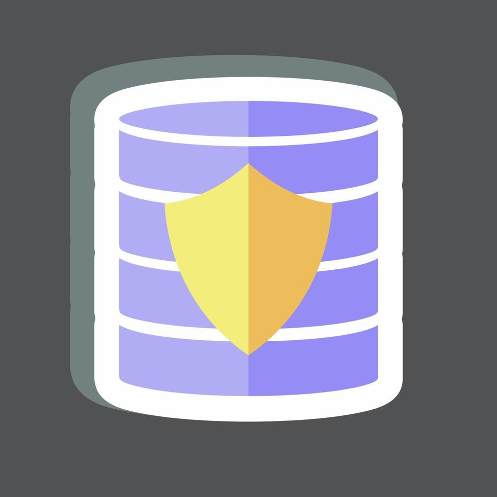 Sticker Secured Backup. suitable for data analytics symbol. simple design editable. design template vector. simple symbol illustration vector