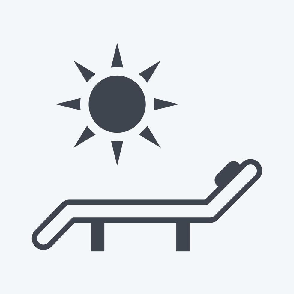 Icon Sun Bathing. suitable for Spa symbol. glyph style. simple design editable. design template vector. simple symbol illustration vector