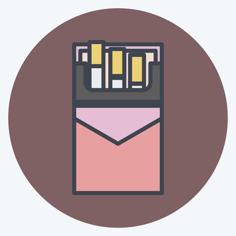 Icon Cigarette Pack. suitable for men accessories symbol. color mate style. simple design editable. design template vector. simple symbol illustration vector