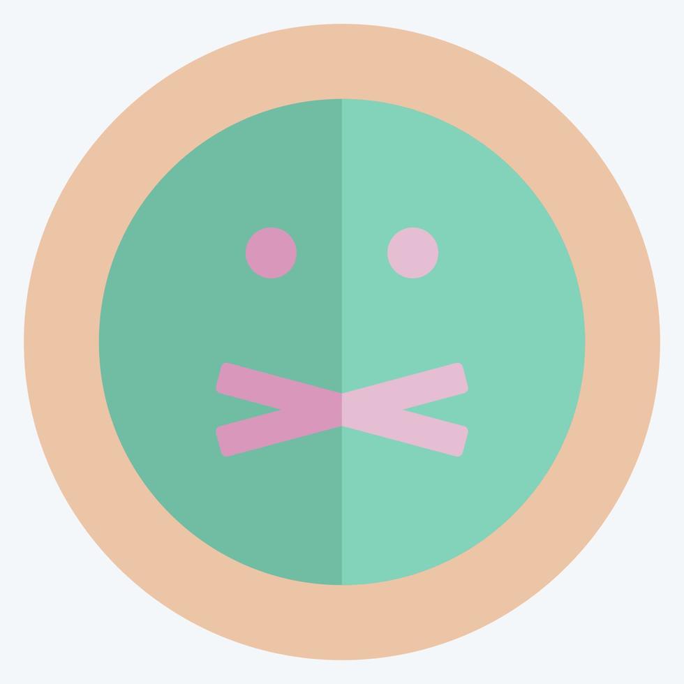 Icon Emoticon Don't Tell. suitable for Emoticon symbol. flat style. simple design editable. design template vector. simple symbol illustration vector