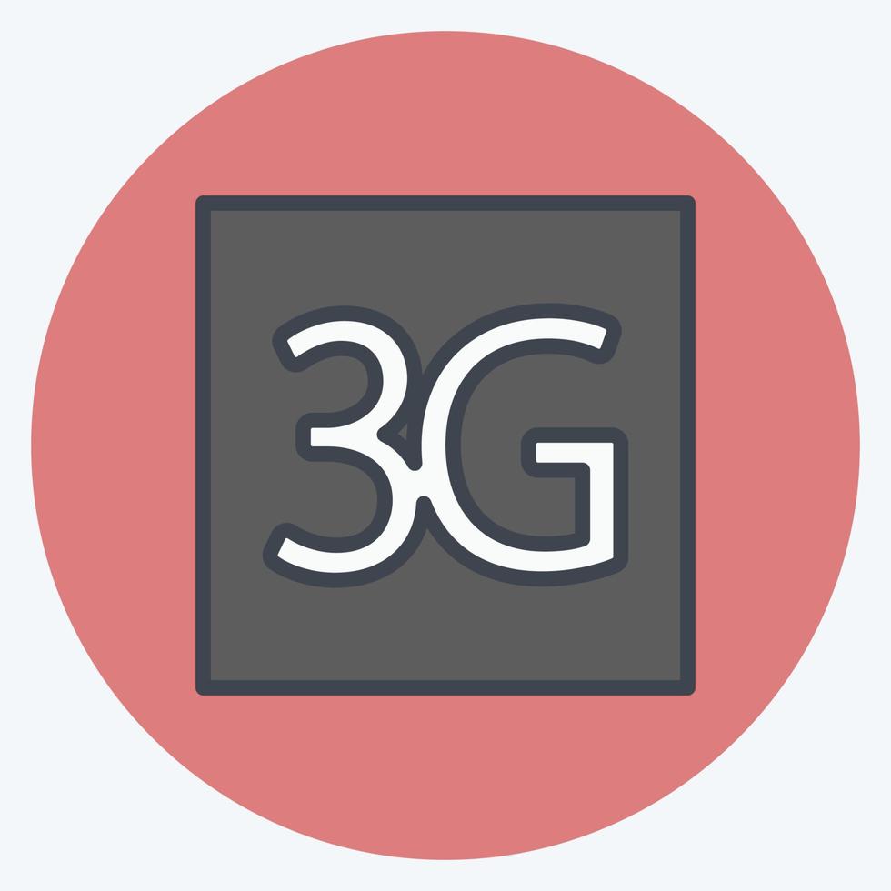 Icon 3G. suitable for Mobile Apps symbol. color mate style. simple design editable. design template vector. simple symbol illustration vector