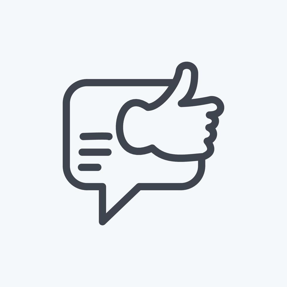 Icon Possitive Feedback. suitable for Feedback symbol. Line Style. simple design editable. design template vector. simple symbol illustration vector