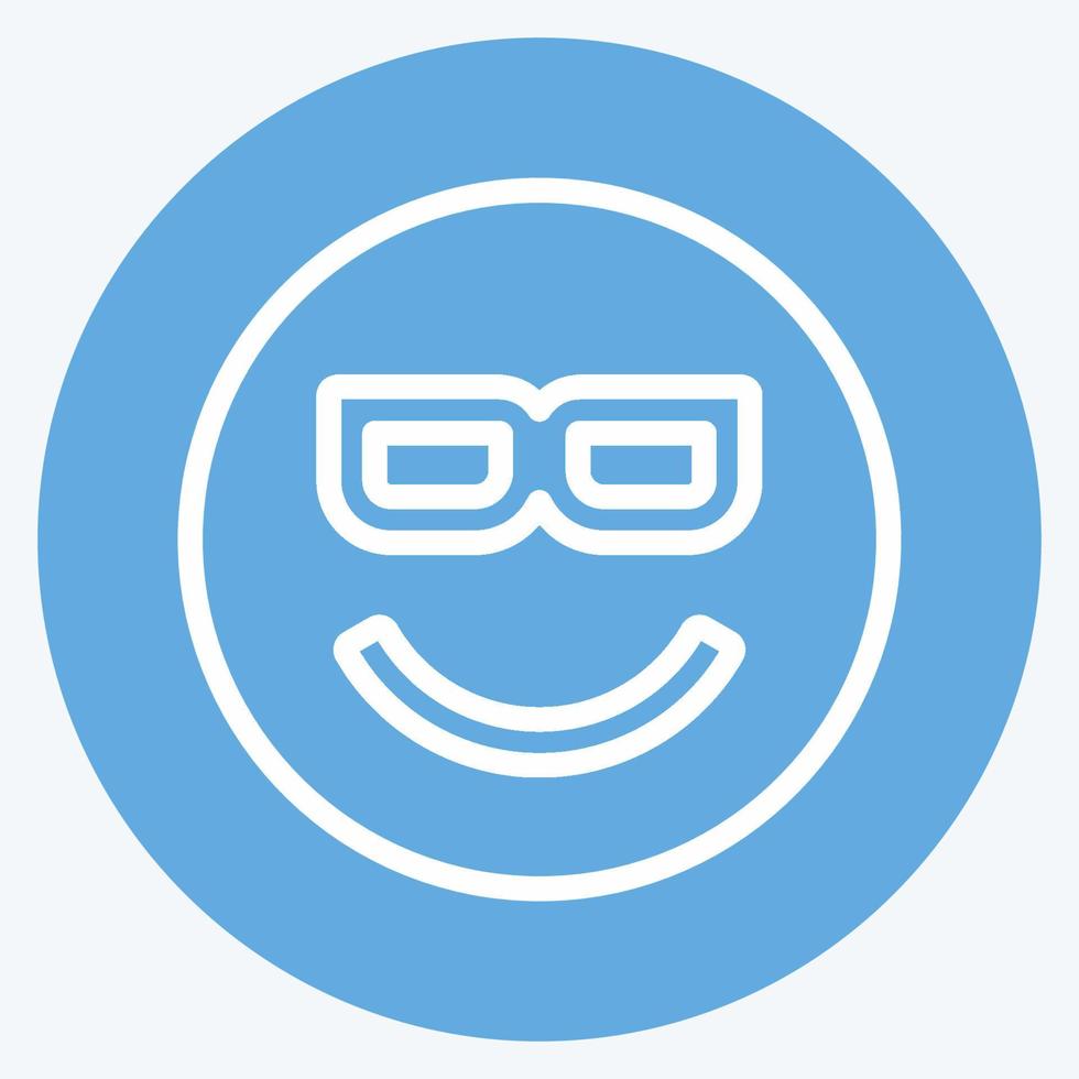 Icon Emoticon Cool. suitable for Emoticon symbol. blue eyes style. simple design editable. design template vector. simple symbol illustration vector