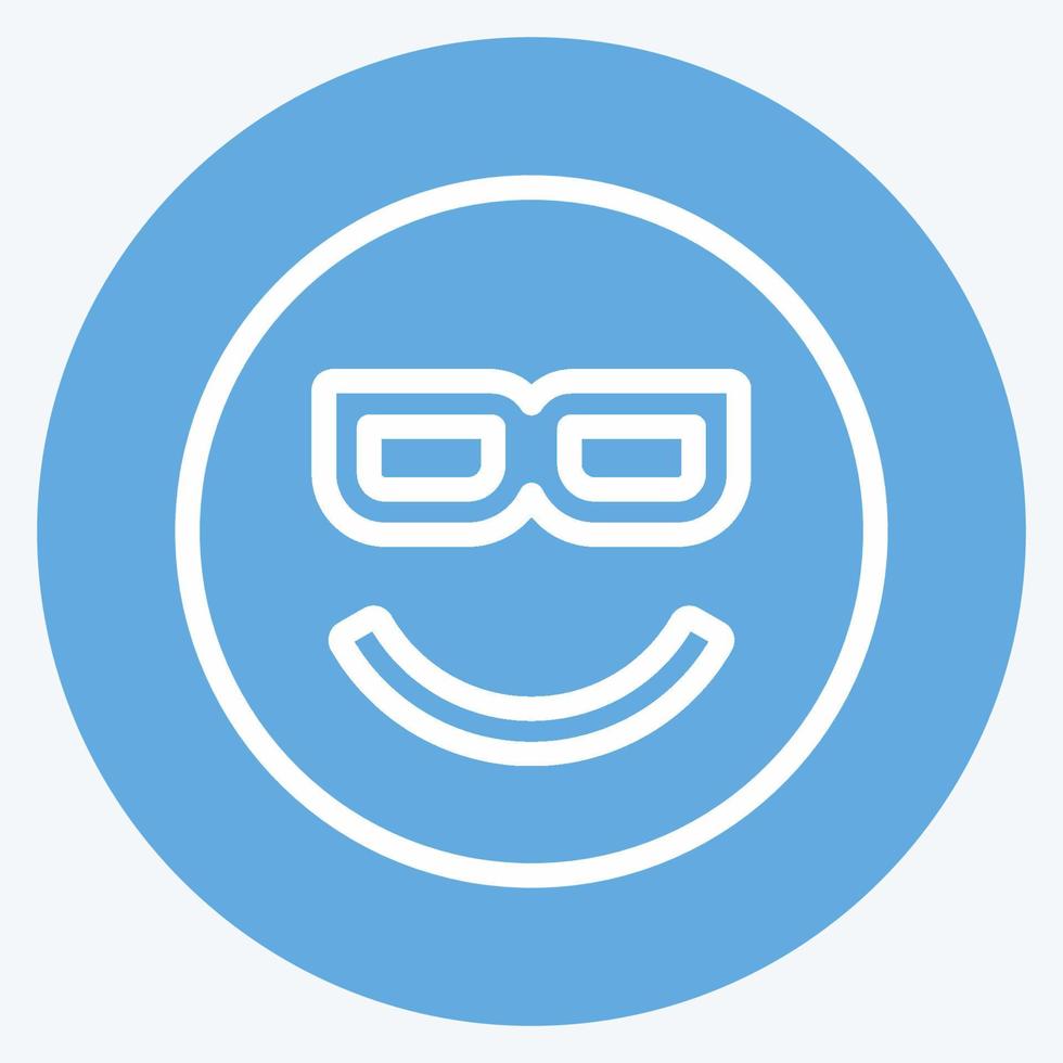 Icon Emoticon Cool. suitable for Emoticon symbol. blue eyes style. simple design editable. design template vector. simple symbol illustration vector