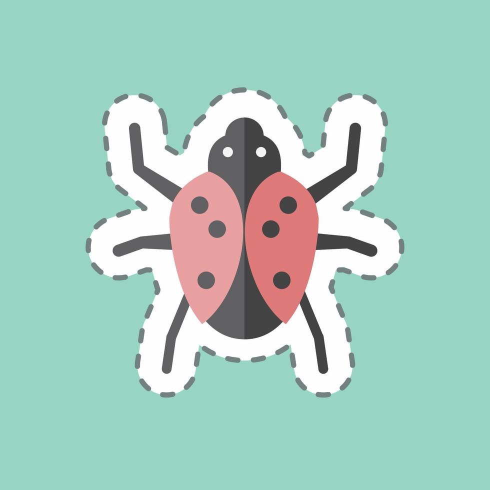 Sticker line cut Bug. suitable for Animal symbol. simple design editable. design template vector. simple symbol illustration vector