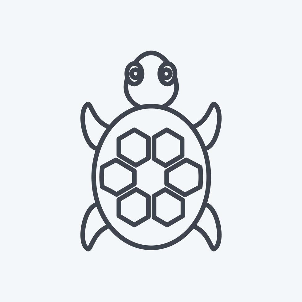 Icon Turtle. suitable for animal symbol. line style. simple design editable. design template vector. simple symbol illustration vector