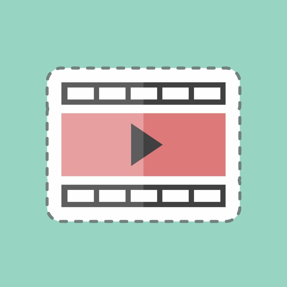 Sticker line cut Video and Animation. suitable for IT Services symbol. simple design editable. design template vector. simple symbol illustration vector