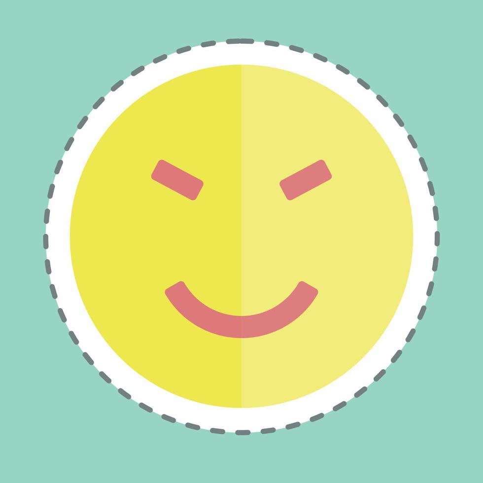 Sticker line cut Emoticon Amused. suitable for Emoticon symbol. simple design editable. design template vector. simple symbol illustration vector