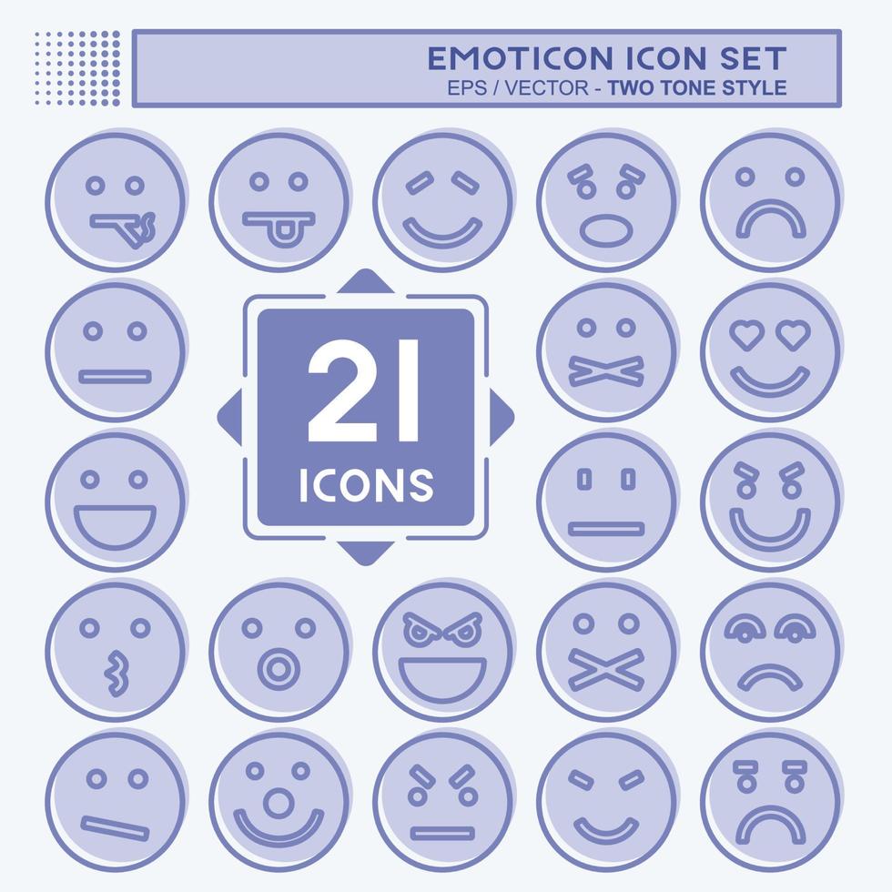 Icon Emoticon Icon Set. suitable for Education symbol. two tone style. simple design editable. design template vector. simple symbol illustration vector