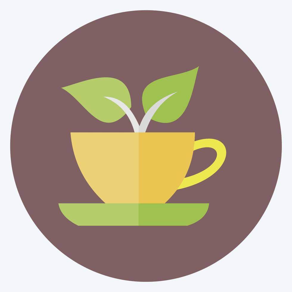 Icon Green Tea. suitable for Drink symbol. flat style. simple design editable. design template vector. simple symbol illustration vector