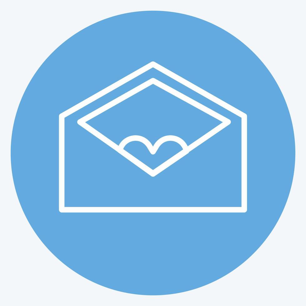 Icon Envelop. suitable for Wedding symbol. blue eyes style. simple design editable. design template vector. simple symbol illustration vector