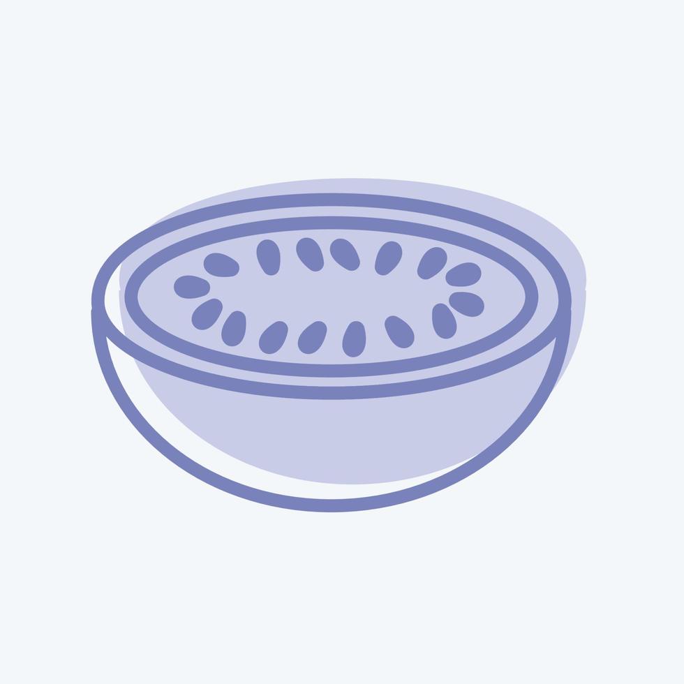 melón icono. adecuado para el símbolo de frutas y verduras. estilo de dos tonos. diseño simple editable. vector de plantilla de diseño