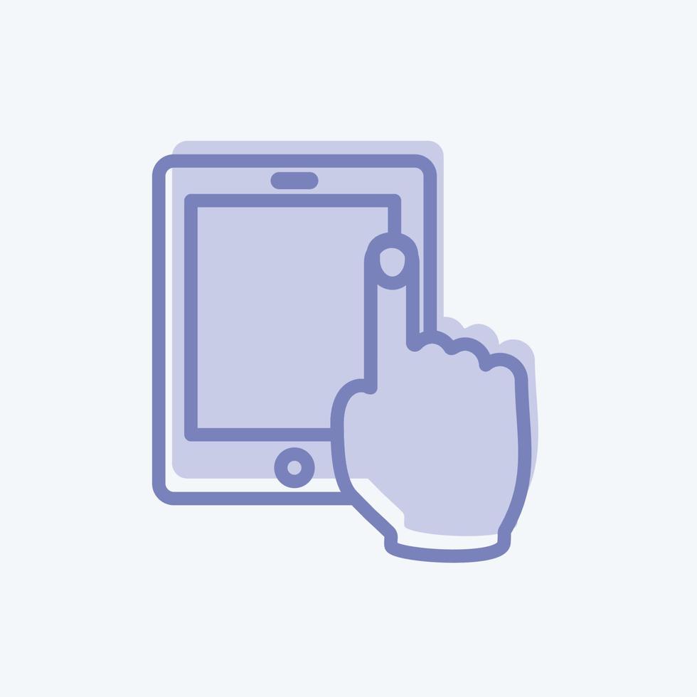 Icon Using Touch Device. suitable for Hand Actions symbol. two tone style. simple design editable. design template vector. simple symbol illustration vector