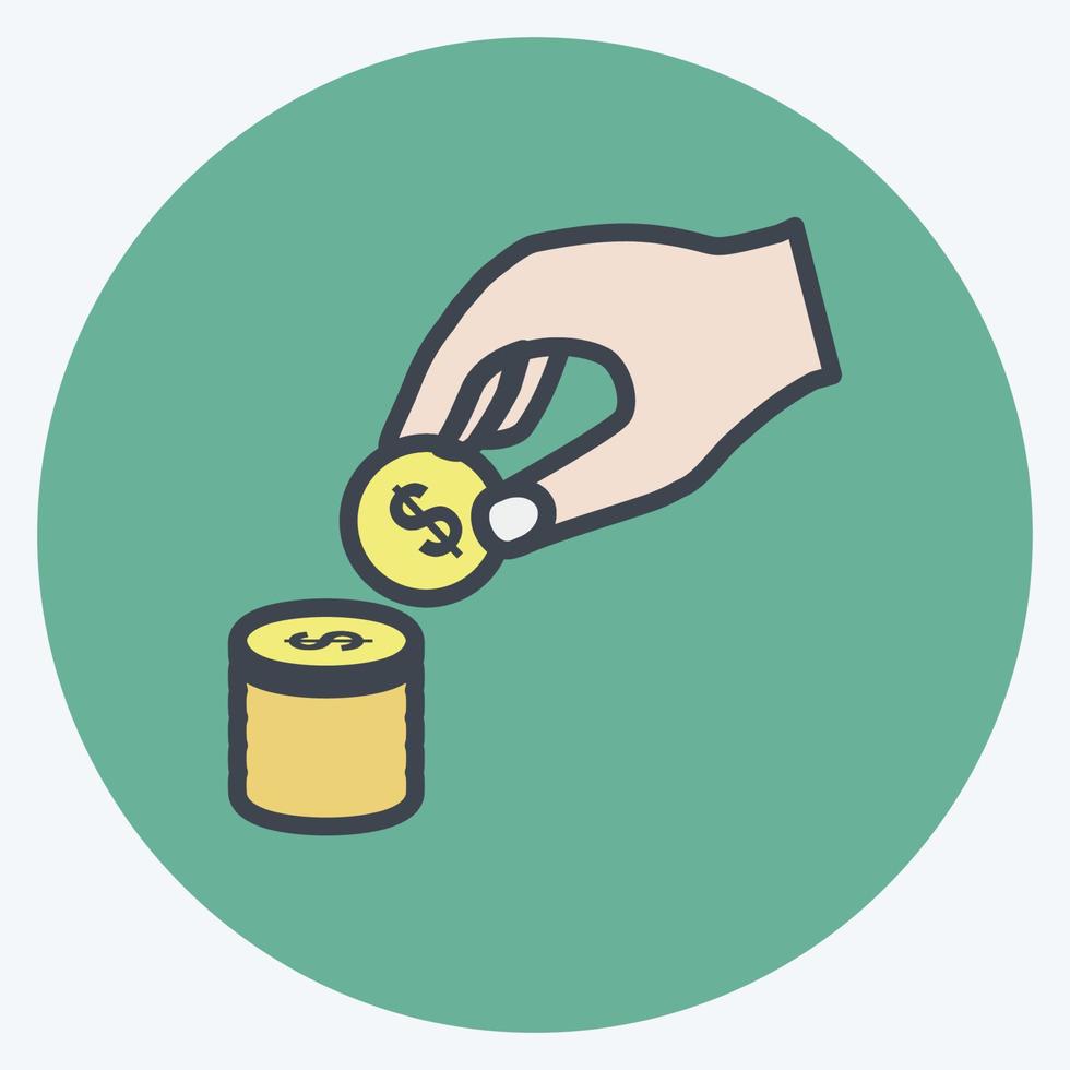 Icon Stacking Coins. suitable for Hand Actions symbol. color mate style. simple design editable. design template vector. simple symbol illustration vector