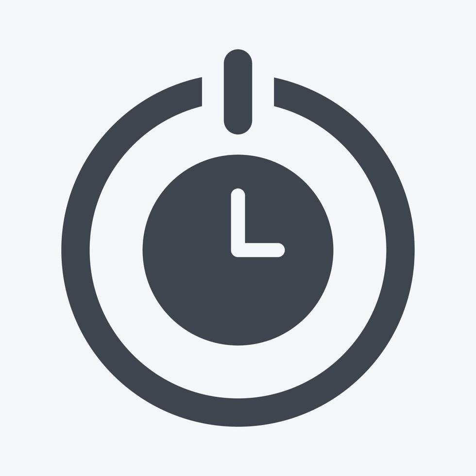 Icon Scheduled power on and off. suitable for Mobile Apps symbol. glyph style. simple design editable. design template vector. simple symbol illustration vector
