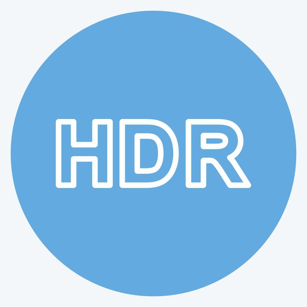 Icon HDR On. suitable for Photo Editing symbol. blue eyes style. simple design editable. design template vector. simple symbol illustration vector