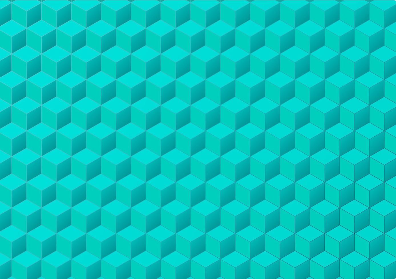 Geometric green isometric squares abstract background vector