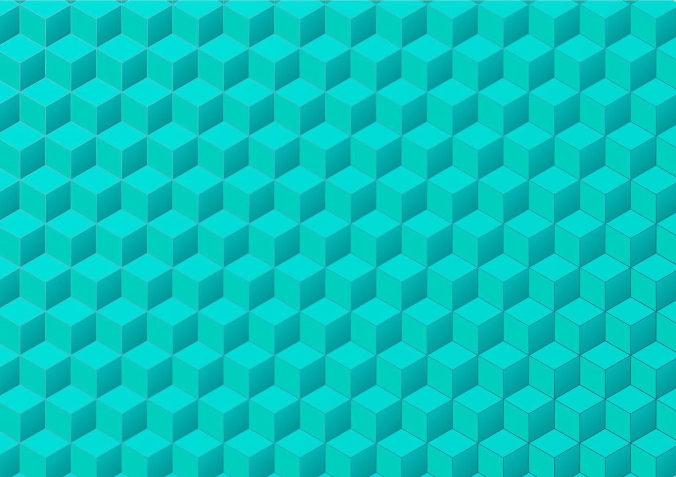 Geometric green isometric squares abstract background vector