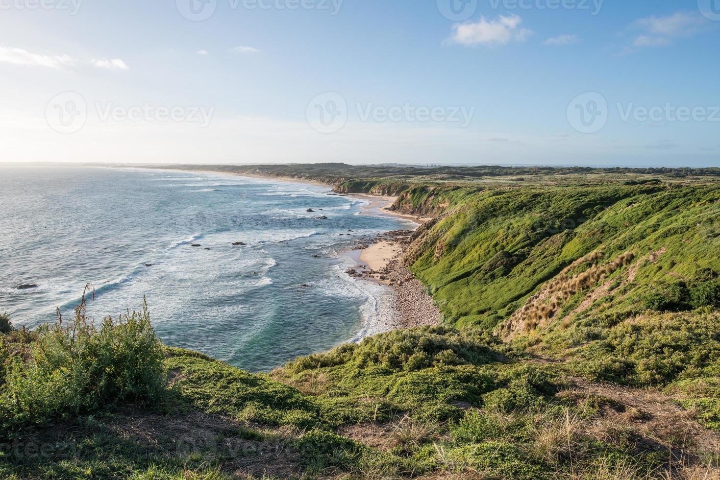 Scenery view of Cape Woolamai the highest point in Phillip Island, Victoria state of Australia. photo