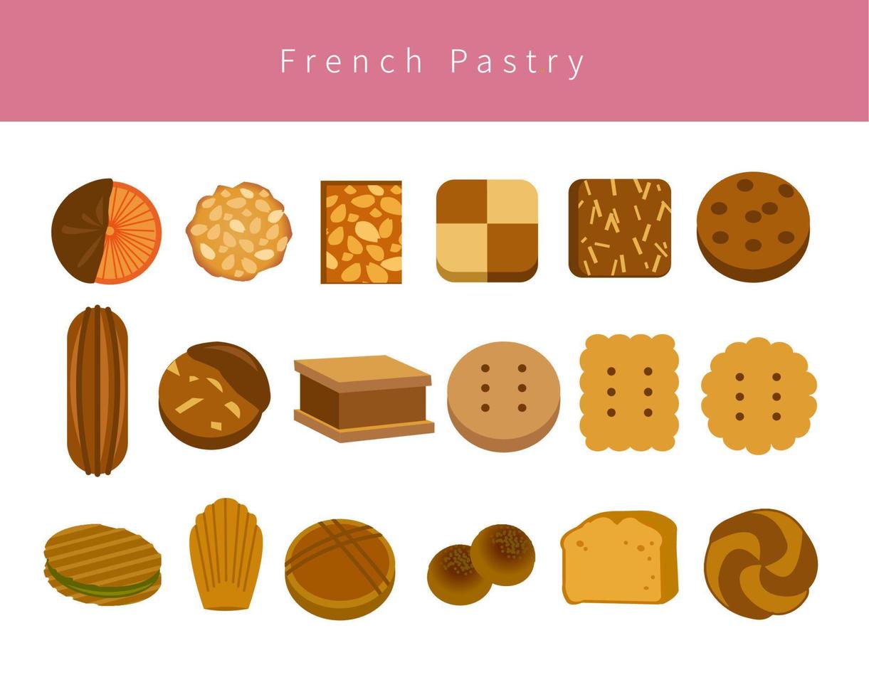 Collection of traditional desserts. vector