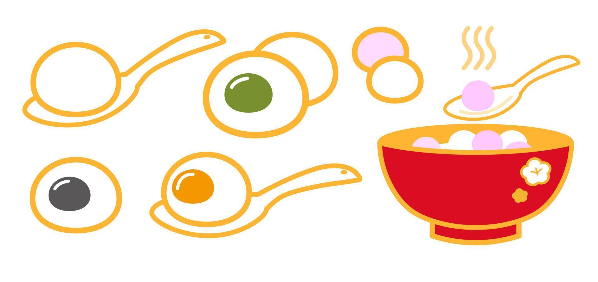 Winter Solstice Festival Dong Zhi. Symbol of TangYuan sweet dumpling vector