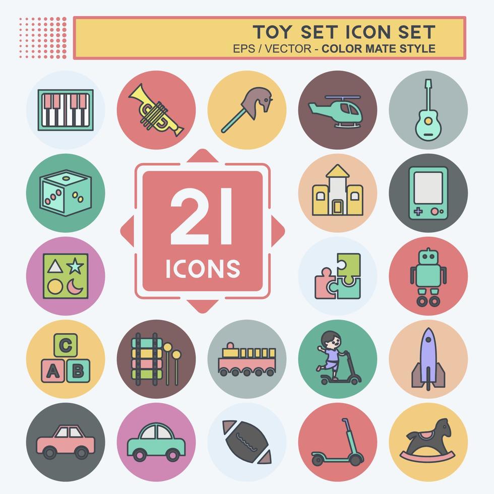 Toy Icon Set. suitable for education symbol. color mate style. simple design editable. design template vector. simple symbol illustration vector