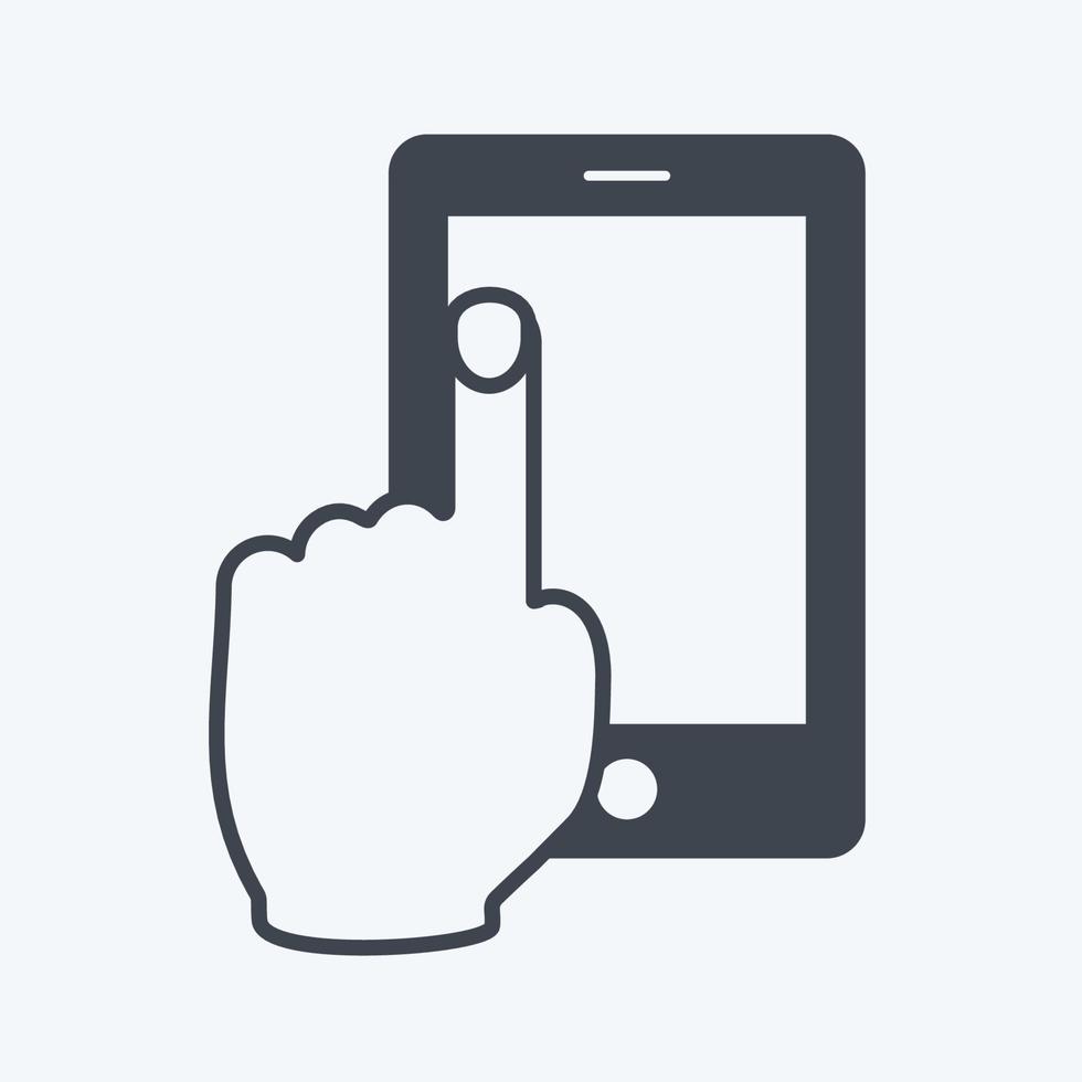 Icon Using Cell Phone. suitable for Hand Actions symbol. glyph style. simple design editable. design template vector. simple symbol illustration vector