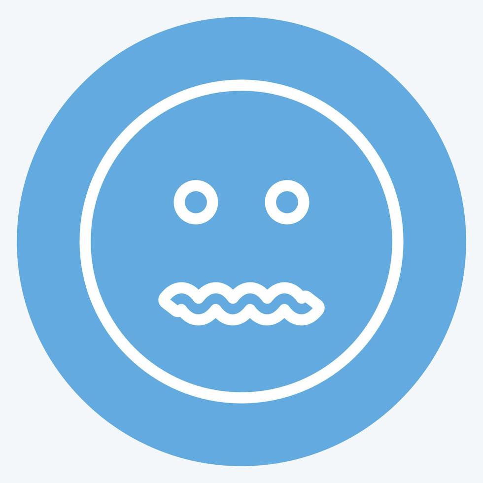 Icon Emoticon Annulled. suitable for Emoticon symbol. blue eyes style. simple design editable. design template vector. simple symbol illustration vector