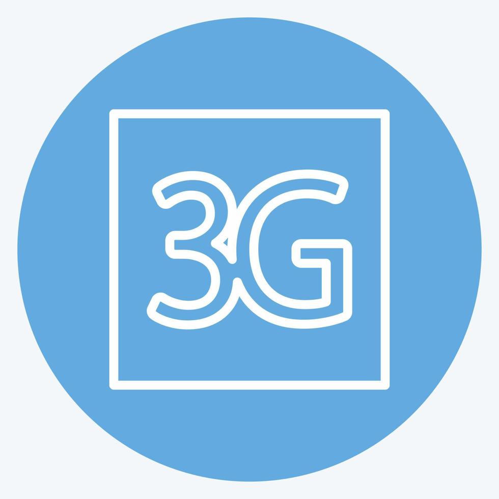 Icon 3G. suitable for Mobile Apps symbol. blue eyes style. simple design editable. design template vector. simple symbol illustration vector
