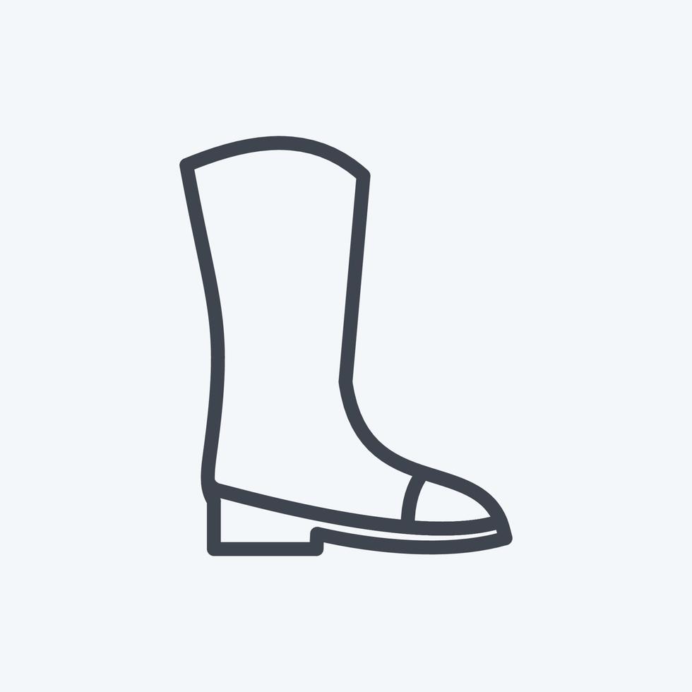 botas largas de icono. adecuado para el símbolo de primavera. estilo de línea diseño simple editable. vector de plantilla de diseño. ilustración de símbolo simple