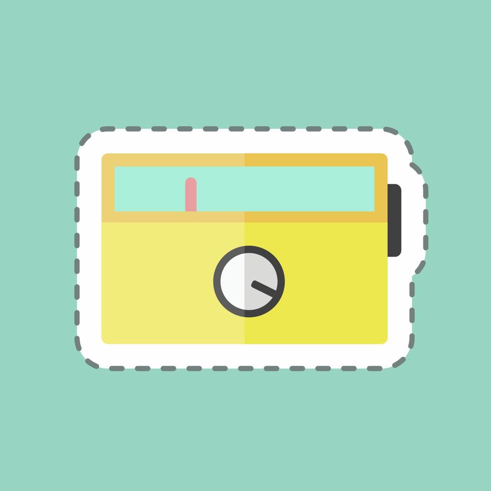 Sticker line cut Radio Set. suitable for Home symbol. simple design editable. design template vector. simple symbol illustration vector