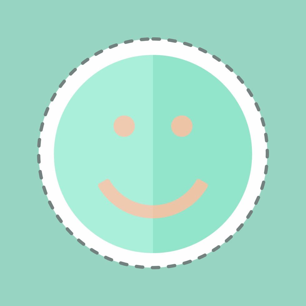 Sticker line cut Emoticon Smile. suitable for Emoticon symbol. simple design editable. design template vector. simple symbol illustration vector