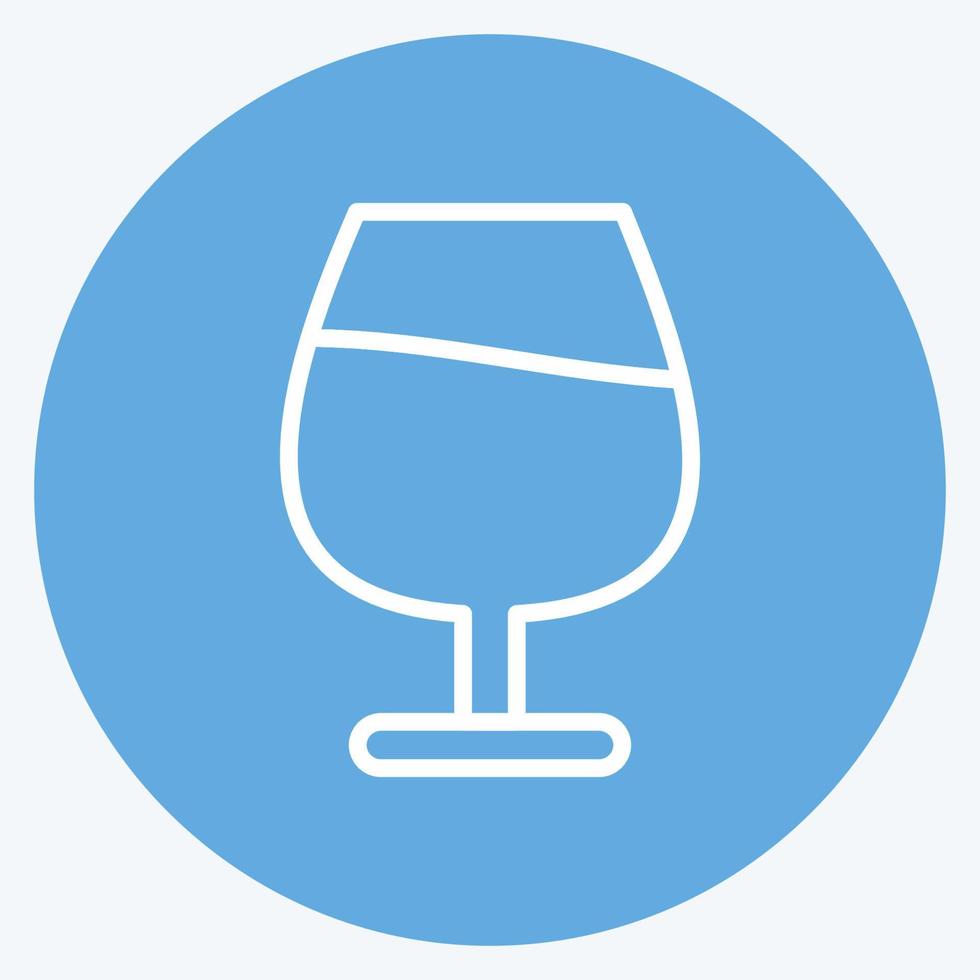 Icon Cognac Glass. suitable for Drink symbol. blue eyes style. simple design editable. design template vector. simple symbol illustration vector