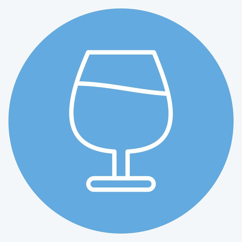 Icon Cognac Glass. suitable for Drink symbol. blue eyes style. simple design editable. design template vector. simple symbol illustration vector