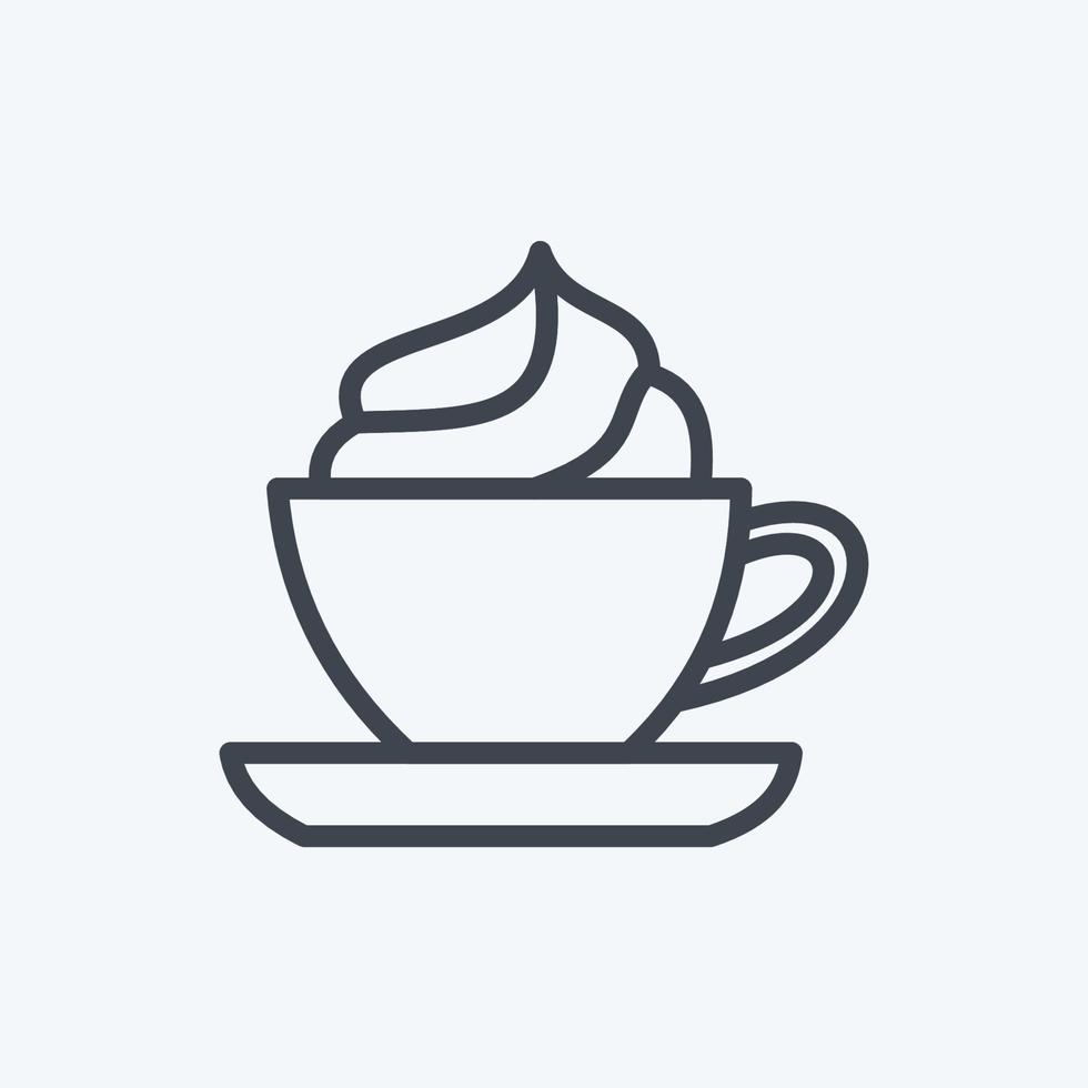 icono de café vienés. adecuado para el símbolo de bebida. estilo de línea diseño simple editable. vector de plantilla de diseño. ilustración de símbolo simple