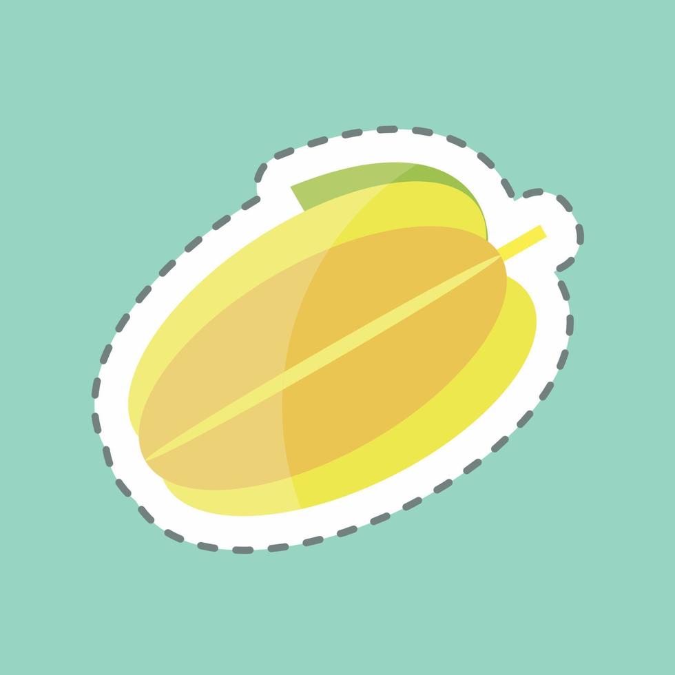 Sticker line cut Carambola. suitable for Fruits and Vegetables symbol. simple design editable. design template vector. simple symbol illustration vector